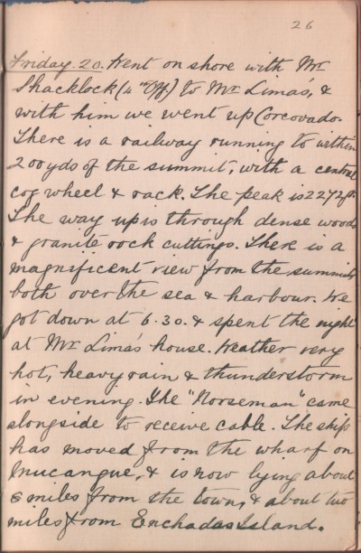 20 December 1889 journal entry